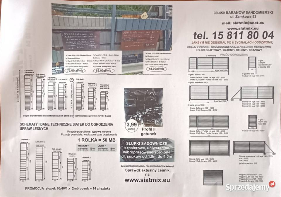 Rura słupek ocynk II gatunek fi 60 dł 2 m podkarpackie Baranów Sandomierski
