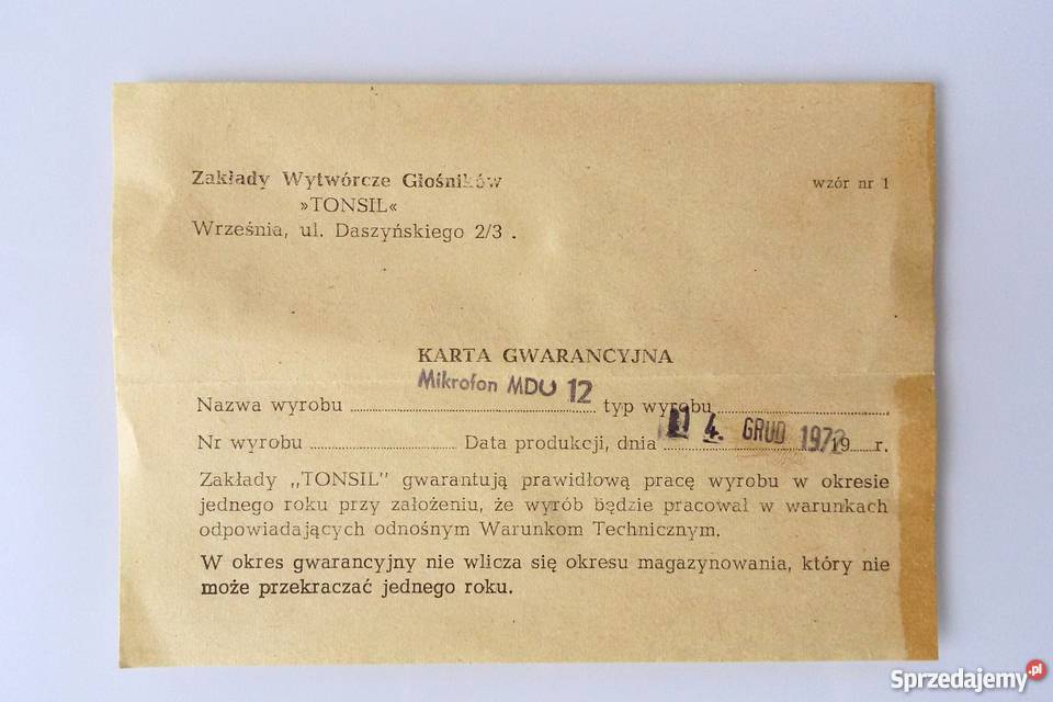 Mikrofon Unitra Tonsil MD012 zabytek elektroniki Pozostałe Warszawa