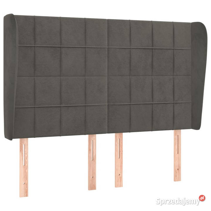 Zagłówek uszak ciemnoszary 147x23x118128 aksamit Warszawa sprzedam