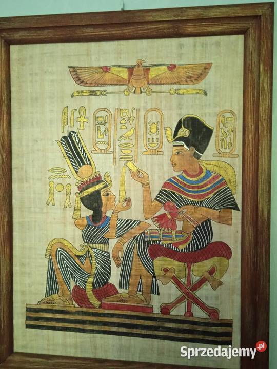 DUŻY ORYGINALNY OBRAZ MALOWANY NA PAPIRUSIE wielkopolskie Piła