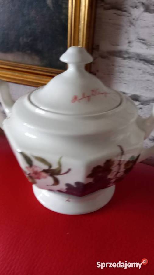 Porcelanowa duża cukiernica na stopce i inne Warszawa