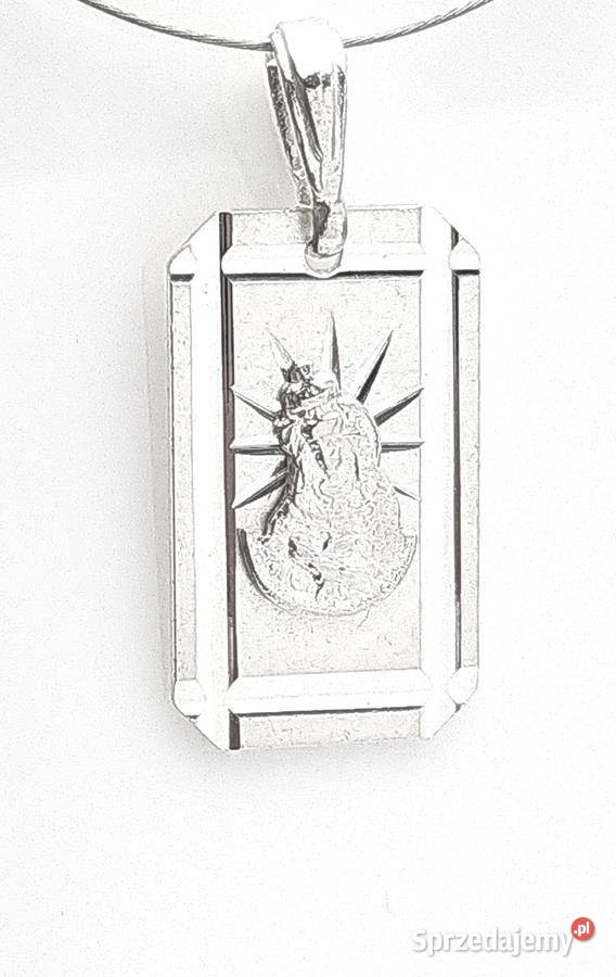 Matka Boska Ostrobramska medalik srebrny pr 925 srebrne Naszyjniki Poznań