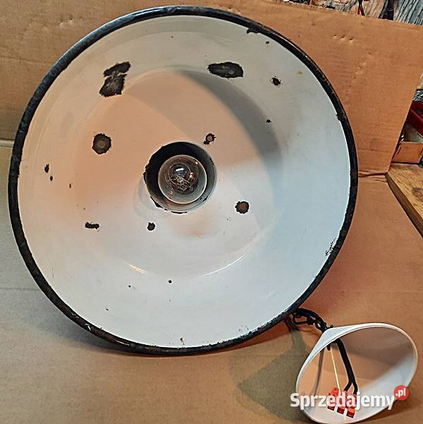 Lampa industrialna wisząca emaliowany klosz E 27 Ostrów Wielkopolski