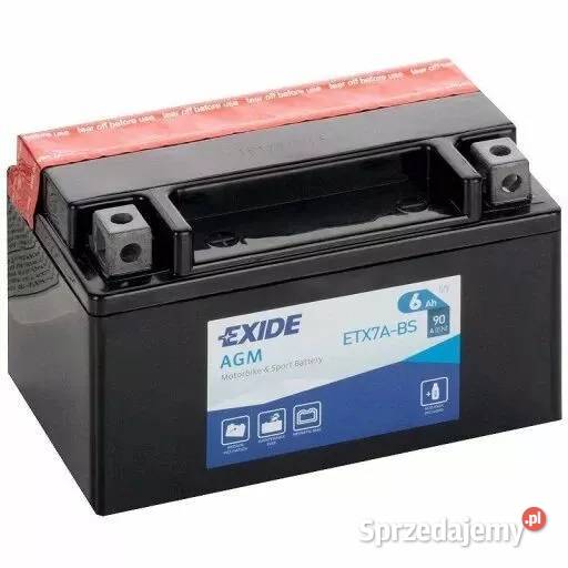 Akumulator motocyklowy 6Ah 90A EN EXIDE ETX7ABS Akumulatory motocyklowe Otwock sprzedam