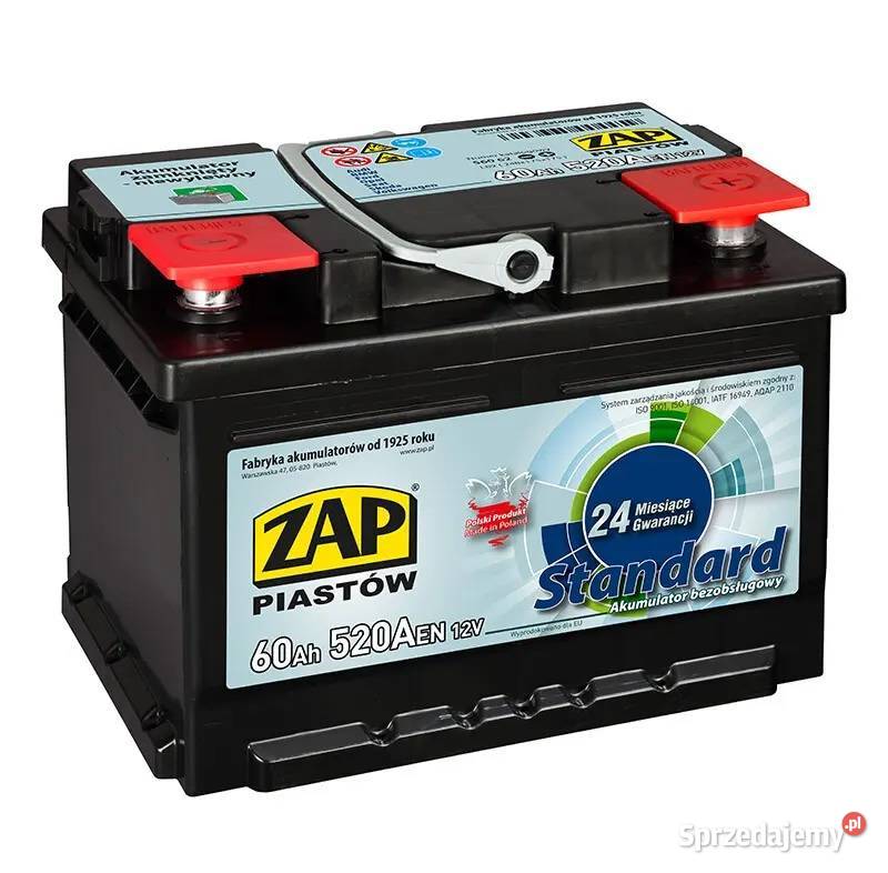 Akumulator ZAP Standard 60Ah 520A wysoka PRAWY akumulatory