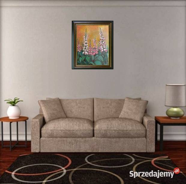 Obraz olejny Naparstnice Obrazki i obrazy lubelskie Lublin