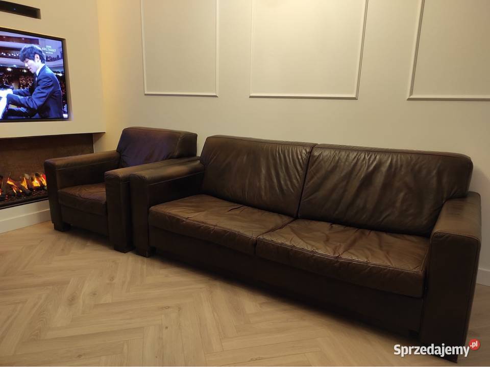Skórzany komplet wypoczynkowy sprzedam