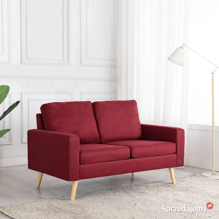 2osobowa sofa kolor czerwonego wina tapicerowana Warszawa