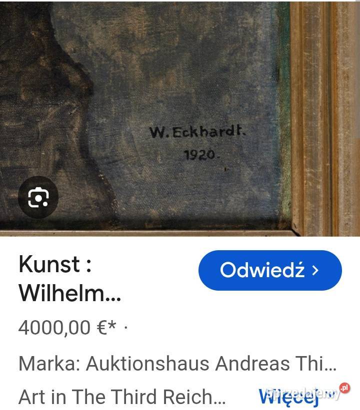 Wilhelm Eckhardt artysta ur1891 Obraz olej mazowieckie Grójec