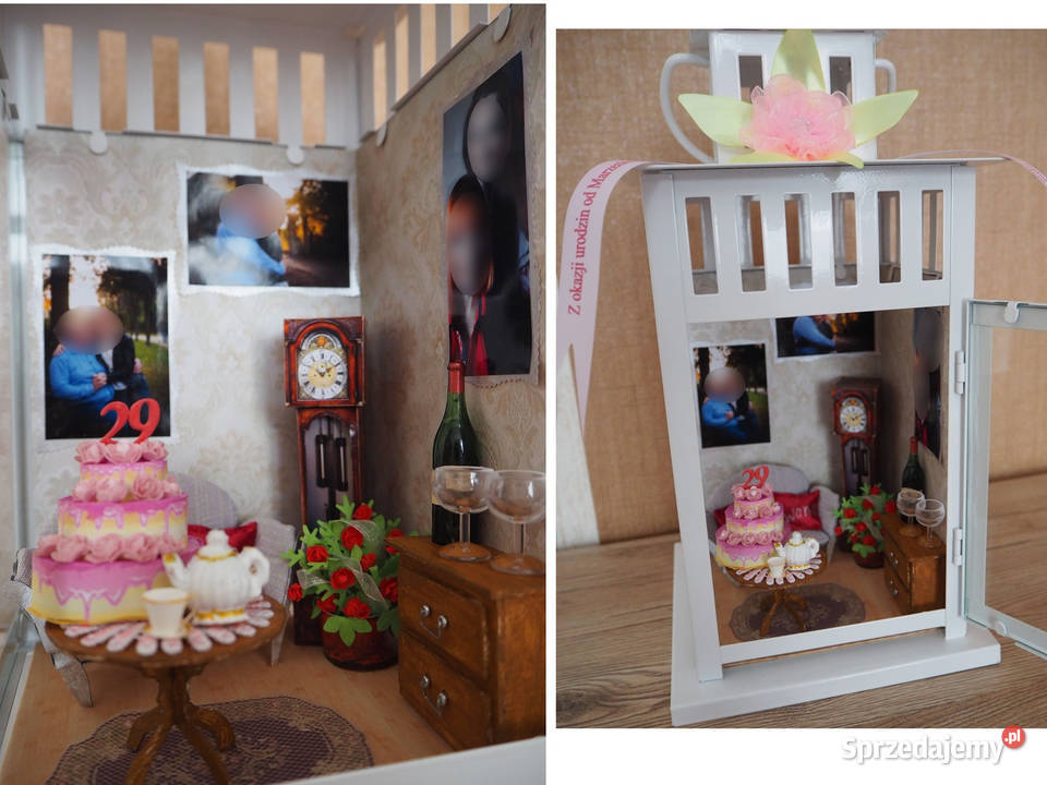 Lampion z miniaturowym wnętrzem prezent na Żory