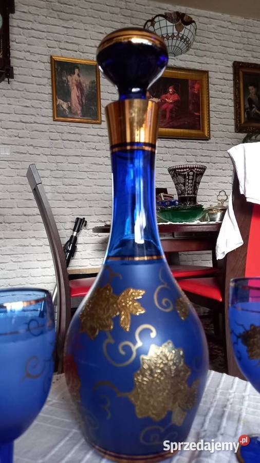 Komplet Bochemia kobalt I złoto