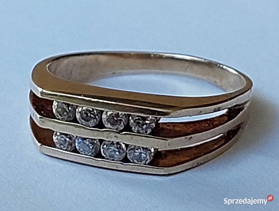 Pierścionek Damski Żółte Złoto 585 14k Cyrkonie złote Grodzisk Mazowiecki sprzedam
