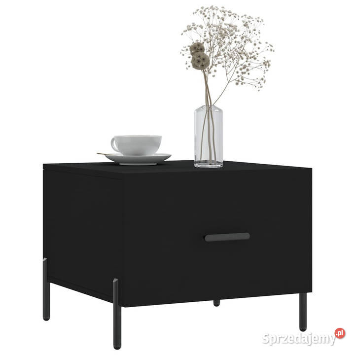 Stolik kawowy czarny 50x50x40 materiał Warszawa