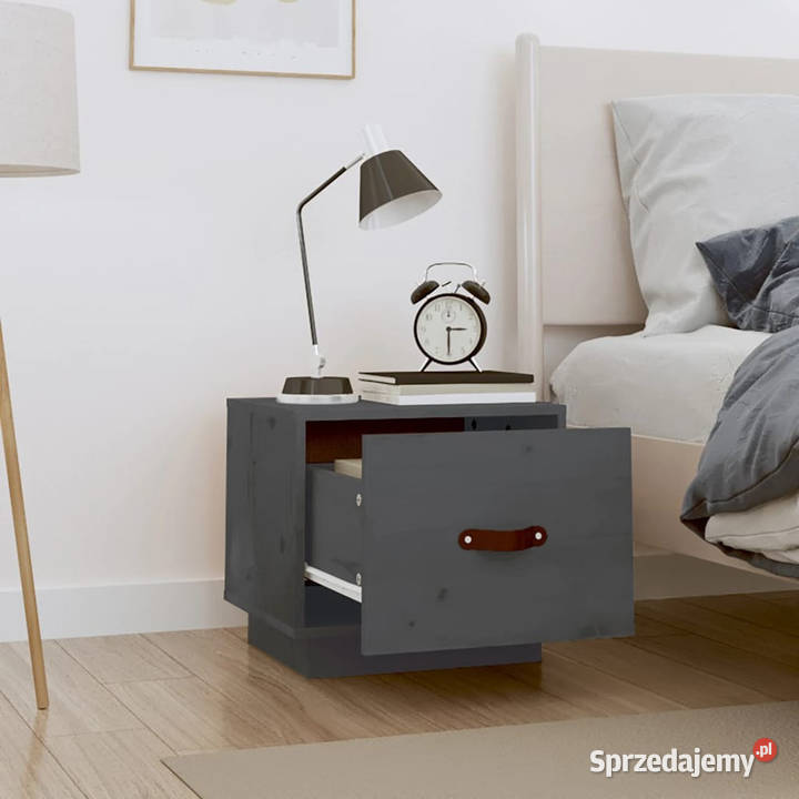 Szafka nocna szara 40x34x35 lite drewno sosnowe Warszawa