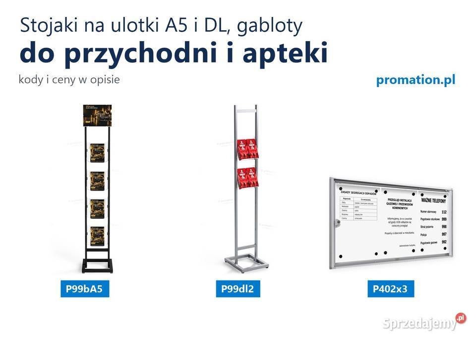 Stojaki na ulotki A5 i DL do przychodni gabinetu sprzedam