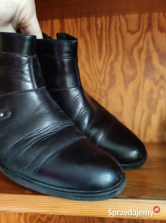 eleganckie skórzane buty solidne męskie zasuwane