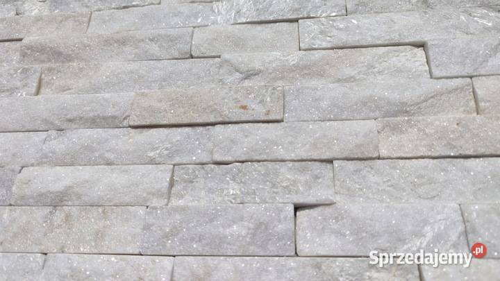 KAMIEŃ NATURALNY DEKORACYJNY KWARCYT BIAŁY 15x60