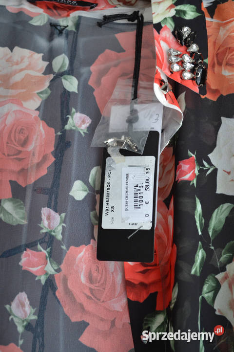 czarna koszula w kwiaty Guess XS 34 mazowieckie Warszawa
