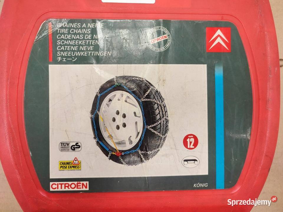 ŁAŃCUCHY ŚNIEGOWE 1 PARA CITROEN 12mm 16 17