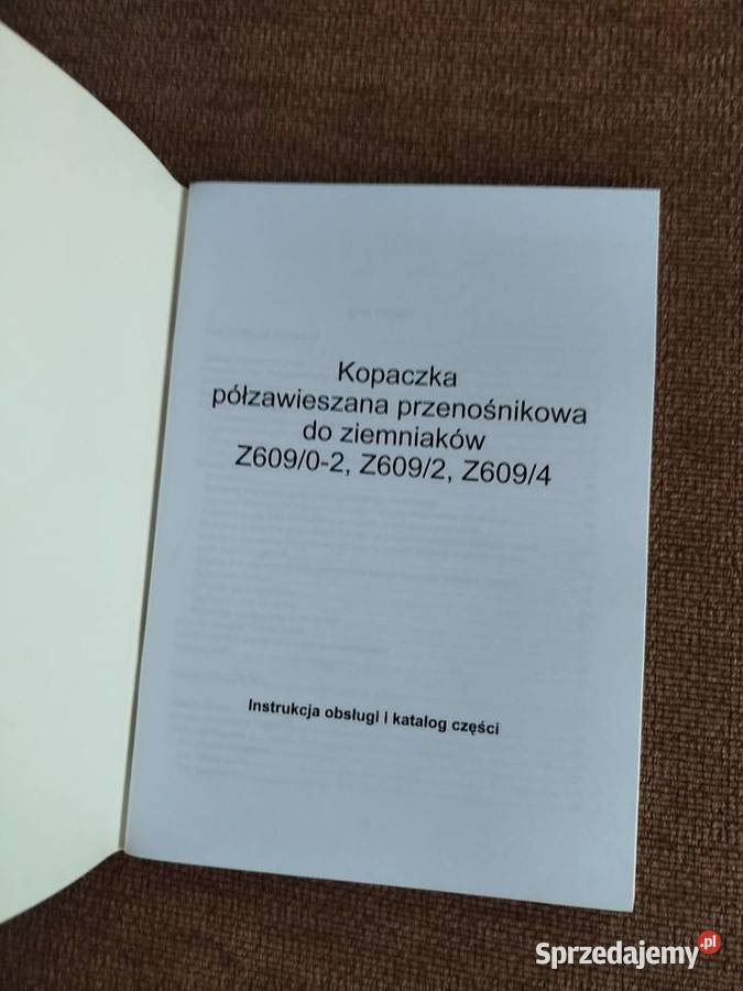 Instrukcja obsługi kopaczka do ziemniaków Z60902 lubelskie Lublin