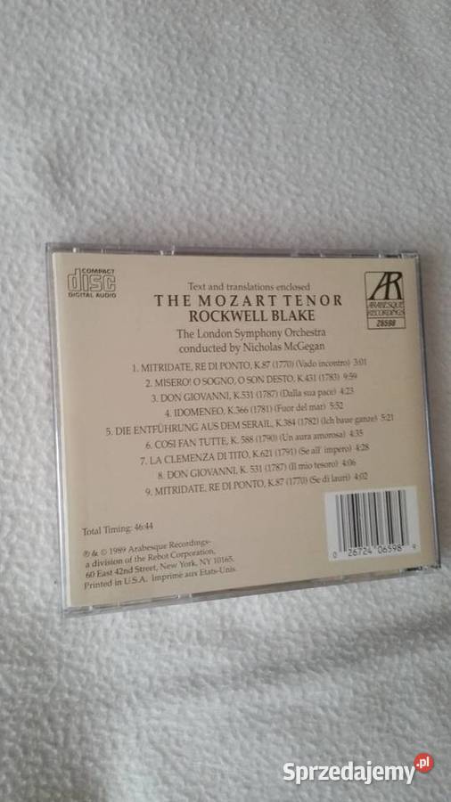 THE MOZART TENOR ROCKWELL BLAKE LSO 1989 CD 1 płyta Puławy