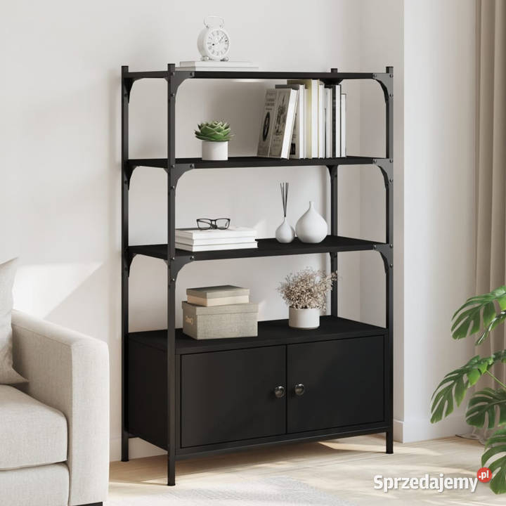 3poziomowy regał na książki czarny 70x30x1095 mazowieckie sprzedam