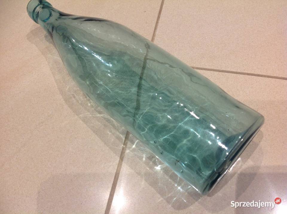 Stara Butelka Szklana Błękitne Szkło Nowa Sól sprzedam