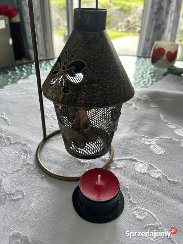 Lampion tarasowoogrodowy metalowy brązowy śląskie Bielsko-Biała