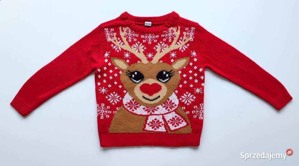 Nowy sweter świąteczny Renifer No name 98104 Rozmiar 98