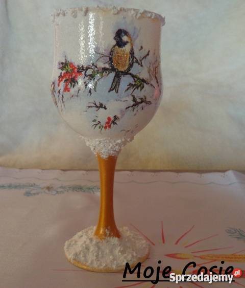 Butelkidekoracje śiąteczne decoupage rękodzieło inny kolor Krajno-Parcele