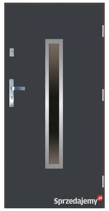 Drzwi wejściowe do domu GI07 INOX Antracyt 90 mazowieckie Ciemniewo