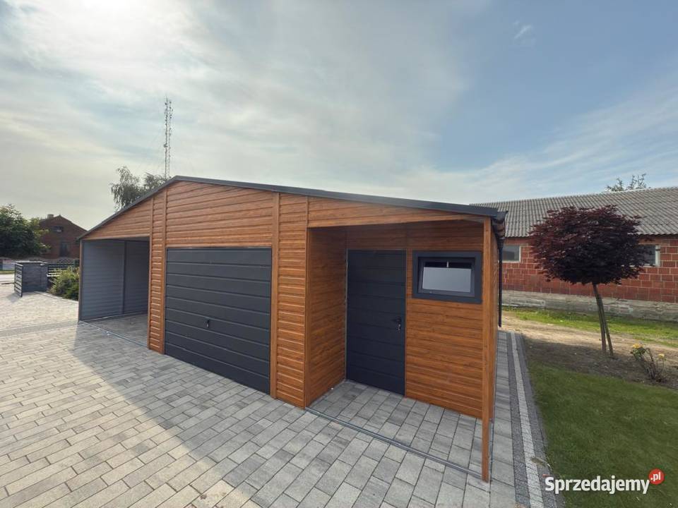 Garaż blaszany 8x6 Drewnopodobny wiata profil 343zł/m2 Sprzedaż Przemyśl