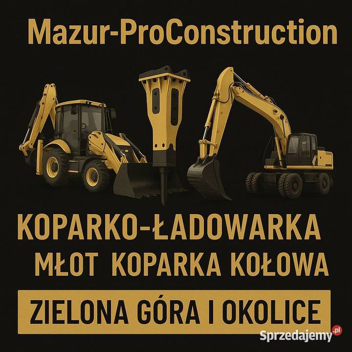 Usługi koparkoładowarką młot koparka kołowa z Pozostałe usługi Zielona Góra