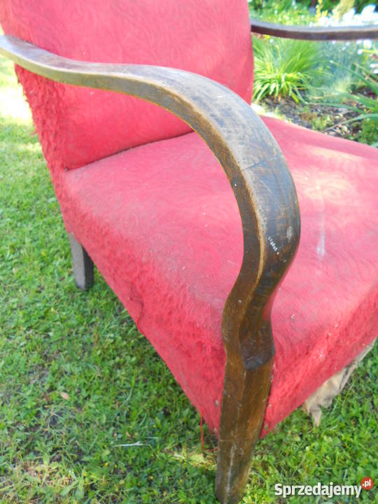 Stary Fotel Drewniany Zabytek na Sprężynach