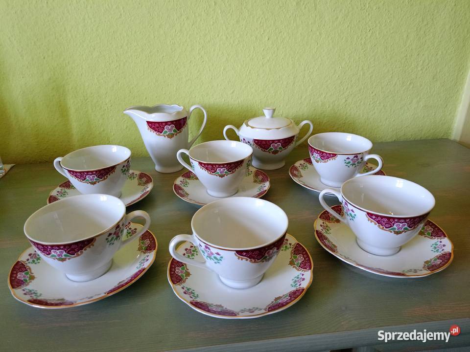 Serwis kawowo herbaciany Porcelana Ćmielów łódzkie