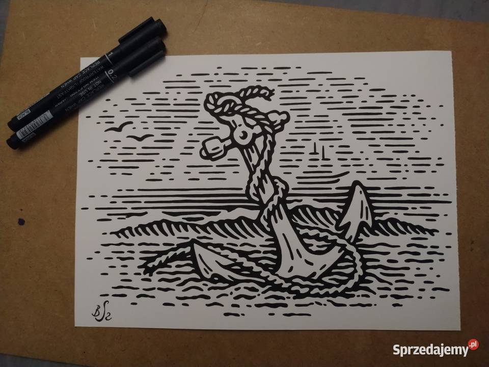 Rysunek kotwica cienk blok t A4 250 gm2 Malarstwo