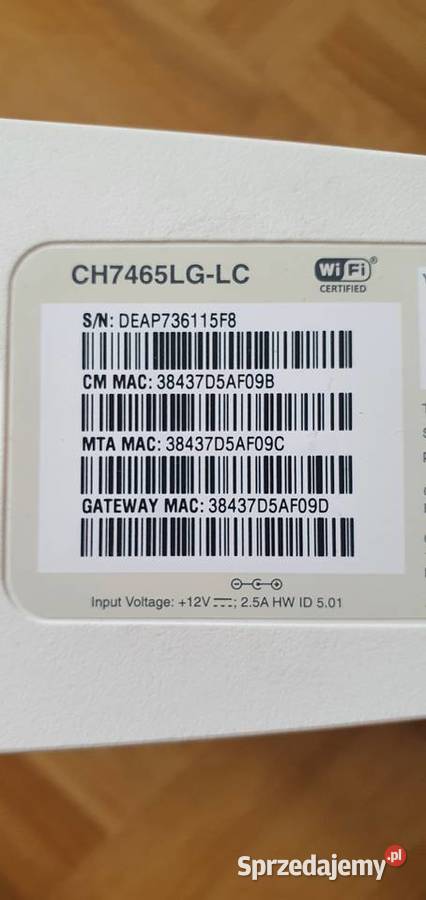 Router WiFi CH7465LGLC mazowieckie Warszawa sprzedam