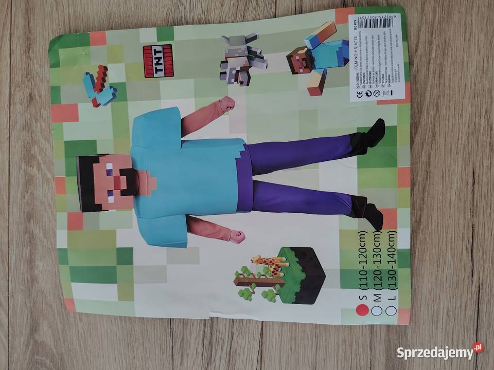 Strój Minecraft Steve z maską rozmiar S 110120 Warszawa