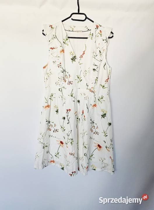 Biała sukienka w kwiaty Freequent m 38 mazowieckie Łomianki Dolne