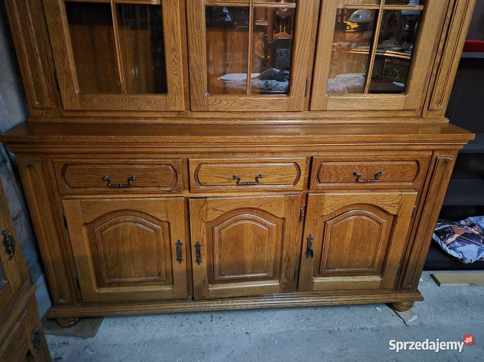 Witryna kredens dębowy komoda z witryną 46cm sprzedam