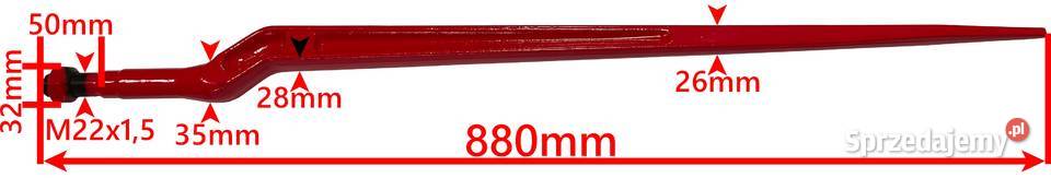 ZĄB ŁADOWACZA WYGIĘTY 880 mm CHWYTAKA KROKODYLA Pozostałe Solec Kujawski