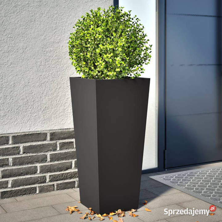 Donice ogrodowe 2 czarne 35x35x75 stalowe Warszawa sprzedam