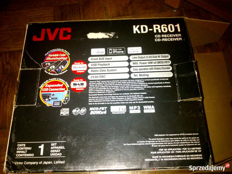 Radio JVC KDR601 USB AUX mp3 CD PILOT zdejmowany panel Żyrardów