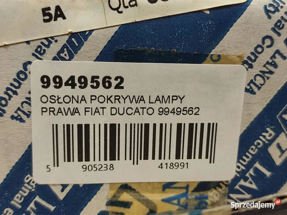OSŁONA POKRYWA LAMPY PRAWY PRZÓD FIAT DUCATO lubelskie