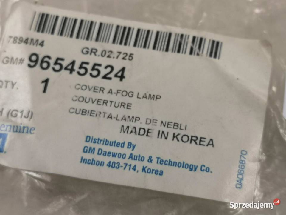 KRATKA ZDERZAKA PRAWY PRZÓD CHEVROLET LACETTI Karoseria