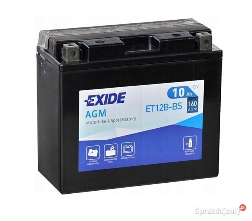 Akumulator motocyklowy EXIDE ET12BBS YT12BBS 12V sprzedam