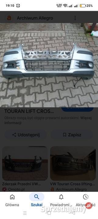 Kratki zderzaka Cross Touran 2010 3Sztuki kpl Sławno