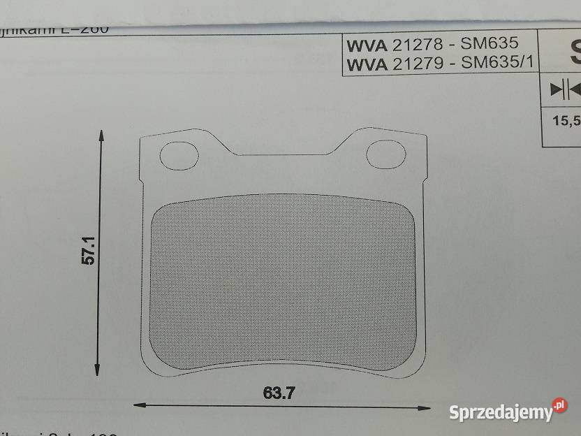 SM635 Klocki hamulcowe kpl tył MERCEDES SPRINTER warmińsko-mazurskie Olsztyn