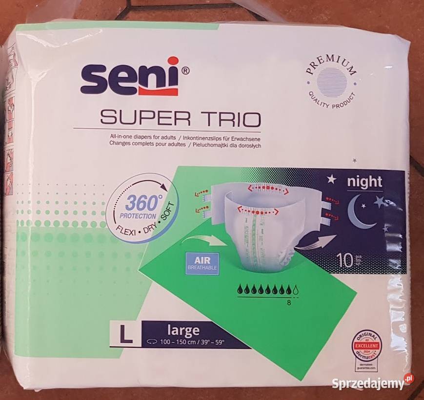 Seni Super Trio pieluchomajtki L podkład Zielona Góra sprzedam