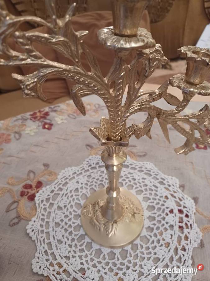 Piękny świecznik mosiężny Poznań